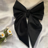 Black Velvet Bow, Large Clip On Hair Accessories For Women.