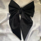 Black Velvet Bow, Large Clip On Hair Accessories For Women.