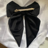 Black Velvet Bow, Large Clip On Hair Accessories For Women.