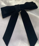 Black Velvet Double Layer Bow, Clip On Hair Accessories For Women.