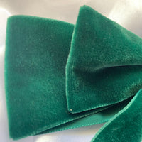 Bottle Green Velvet Bow, Large Clip On Hair Accessory For Women.