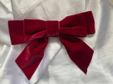 Burgundy Velvet Bow, Large Clip On Hair Accessory For Women.