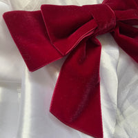 Burgundy Velvet Bow, Large Clip On Hair Accessory For Women.