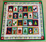 Children's Design Christmas Squares Reusable Fabric Pocket Advent Calendar