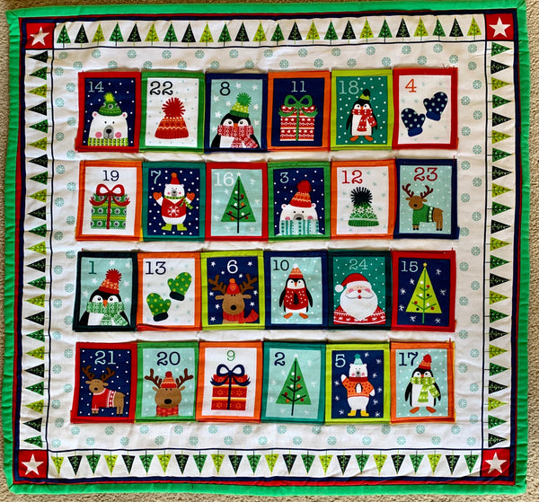Children's design squares, reusable fabric pocket advent calendar