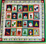 Children's Design Christmas Squares Reusable Fabric Pocket Advent Calendar