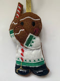 Church Bell Ringer, Gingerbread Man Hanging Tree Decoration.