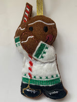 Church Bell Ringer, Gingerbread Man Hanging Tree Decoration.