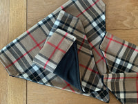 Tartan Dog Bandana Slip On Collar Design In Beige Black And Red