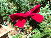 Dark Red Velvet Christmas Tree Bows, Handmade