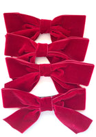 Dark Red Velvet Christmas Tree Bows, Handmade