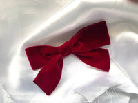 Dark Red Velvet Hair Bow (Small)