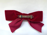 Dark Red Velvet Christmas Tree Bows, Handmade