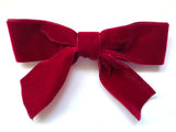 Dark Red Velvet Christmas Tree Bows, Handmade