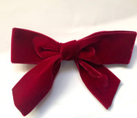 Dark Red Velvet Hair Bow (Small)