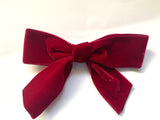 Dark Red Velvet Hair Bow (Small)