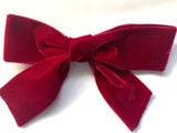 Dark Red Velvet Hair Bow (Small)