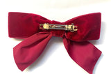 Dark Red Velvet Hair Bow (Small)