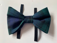 Navy And Green Tartan Dog Bow Tie