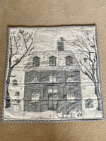 Christmas Advent Calendar, Reusable Fabric Pocket calendar, In Grey. Snowy House Scene.