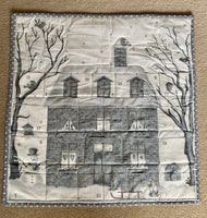 Christmas Advent Calendar, Reusable Fabric Pocket calendar, In Grey. Snowy House Scene.