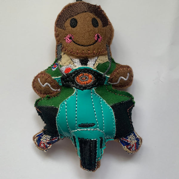 Mod Man On Scooter Gingerbread Ornament