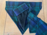 Tartan Dog Bandana Slip On Collar Design In Navy And Green