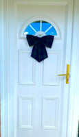 Navy Tartan Door Bow (Large)