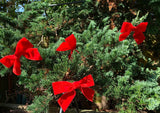 Red Velvet Christmas Tree Bows, Handmade