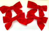 Red Velvet Christmas Tree Bows, Handmade