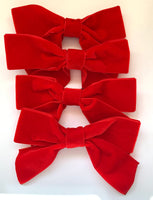 Red Velvet Christmas Tree Bows, Handmade