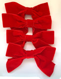 Red Velvet Christmas Tree Bows, Handmade