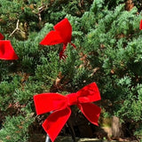 Red Velvet Christmas Tree Bows, Handmade