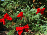 Red Velvet Christmas Tree Bows, Handmade