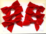 Red Velvet Christmas Tree Bows, Handmade