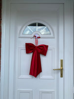 Red Velvet Christmas Door Bow (Large)