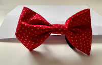 Red And Gold Spot Dog Bow Tie