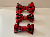 Red Tartan Dog Bow Tie