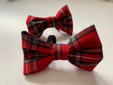 Red Tartan Dog Bow Tie