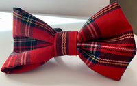 Red Tartan Dog Bow Tie