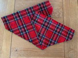 Tartan Dog Bandana Slip On Collar Design In Red