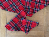 Tartan Dog Bandana Slip On Collar Design In Red