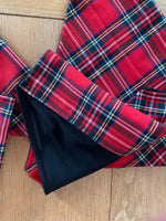 Tartan Dog Bandana Slip On Collar Design In Red