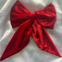 Red Velvet Bows for Christmas Tree, Handmade Luxury Tree Topper.