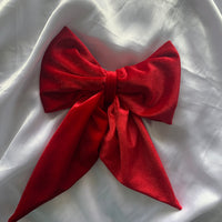 Red Velvet Bows for Christmas Tree, Handmade Luxury Tree Topper.