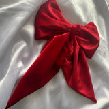 Red Velvet Bows for Christmas Tree, Handmade Luxury Tree Topper.