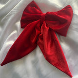 Red Velvet Bows for Christmas Tree, Handmade Luxury Tree Topper.