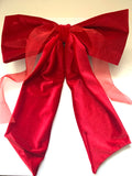 Red Velvet Christmas Door Bow (Large)