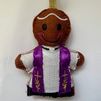 Vicar Gingerbread Man Hanging Tree Decoration