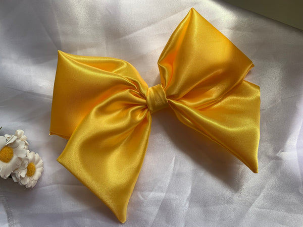 Satin hair bow clip, adult bow, Wedding hair accessories.